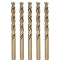 Metric Cobalt Drill Bits 9.5mm 5PCS, M35 high Speed Steel, high Hardness Straight Shank Drill, Mechanical or Hand Drill for Drilling, Suitable for Stainless Steel, Iron, Copper and Aluminum.