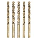 Metric Cobalt Drill Bits 9mm 5PCS, M35 high Speed Steel, high Hardness Straight Shank Drill, Mechanical or Hand Drill for Drilling, Suitable for Stainless Steel, Iron, Copper and Aluminum.