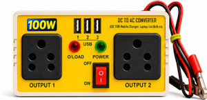 metriva_tech portable 100w dc to ac converter with dual ac usb ports car inverter
