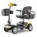 Metro Electric Mobility Scooters for Adults and Seniors - 300 lbs Max Weight, 4-Wheel Powered Mobility Scooters,Folding Mobility Scooter Lightweight for Travel, Elderly (M1 Yellow)