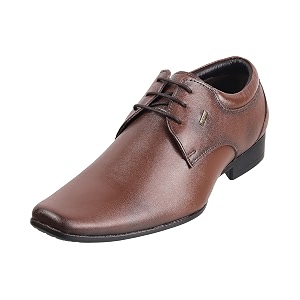 Metro Mens Leather Texture Panel Stylish Lace-up