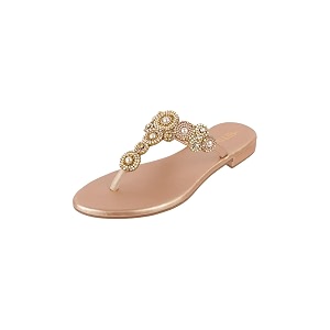 Metro Womens Faux Leather Embellished Comfy Slippers