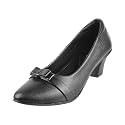 Mochi Women Black Synthetic Pointed Toe Mid