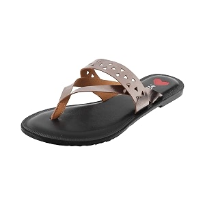 Metro Womens Gold Faux Leather Slip-On Fashion