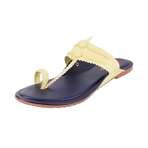 Metro Womens Gold Leather Stylish Fashion Kolhapuris
