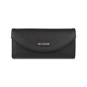 metro women black faux leather casual wallet with magnetic flap closure 95-133