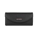 Metro Women Black Faux Leather Casual Wallet with Magnetic Flap Closure (95-133)