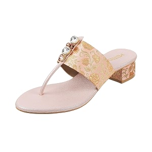 Metro Women Ethnicwear Beaded Block Heel Sandal