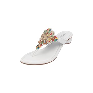 Metro Women Fashion Ethnic Embroidered Heel Slip-on