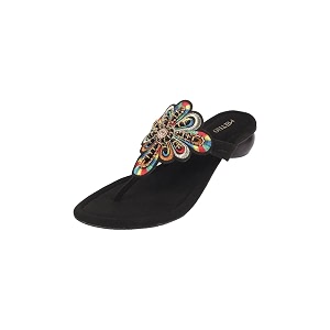 Metro Women Fashion Ethnic Embroidered Heel Slip-on
