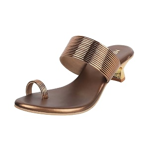 Metro Womens Fashion Kitten Heel Slip-on Sandals