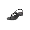 Metro Women Faux Leather Beaded Thong Casual