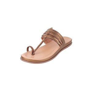 Metro Women Flat Kolhapuri Comfort Chappal