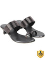 METRO Women GreyTexturedKitten Heels Sandal Grey 5