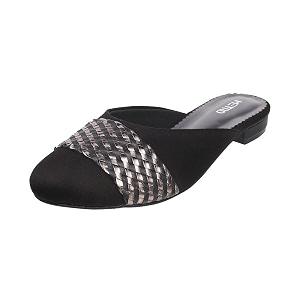 Metro Womens Ethnic Weave Detail Fashion Heel