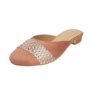 Metro Womens Ethnic Weave Detail Fashion Heel
