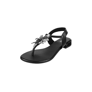 Metro Women Synthetic Floral Embellished Flat Sandal