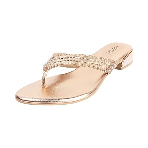 Metro Womens Metallic Faux Leather Ethnic Slip-on