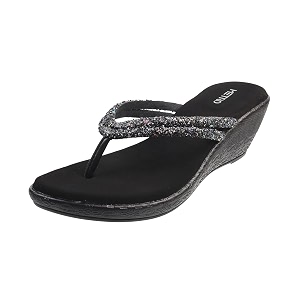 Metro Women Synthetic Leather Wedge Heel Sandal