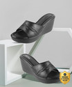 METRO Women TexturedOpenToe Heels Sandal Black 7
