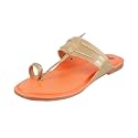 Metro Women39s Gold Leather Stylish Fashion Kolhapuris