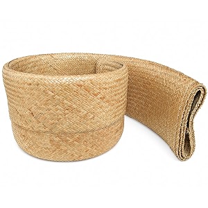metrocaneworks bamboo chatai mat roll handwoven shital pati style for flooring wall decor amp diy use 122 x 183 cm medium white