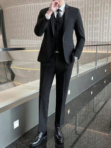 metronaut men 3 piece suit for men solid suit