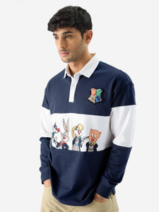 METRONAUT Cartoon Colorblock Men Polo Neck Polycotton