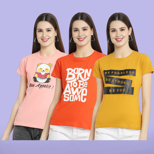 METRONAUT Graphic Print Women Round Neck Multicolor