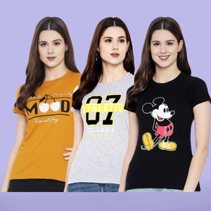 METRONAUT Graphic Print Women Round Neck Multicolor