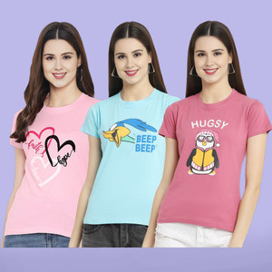 METRONAUT Graphic Print Women Round Neck Multicolor