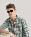 METRONAUT Men Checkered Casual Green Shirt