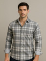 METRONAUT Men Checkered Casual Grey Shirt