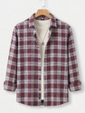METRONAUT Men Checkered Casual Maroon Shirt