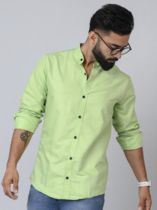 METRONAUT Men Regular Fit Solid Mandarin Collar