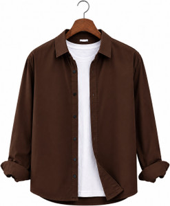 METRONAUT Men Solid Casual Brown Shirt
