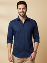 METRONAUT Men Solid Casual Dark Blue Shirt