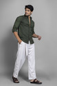 METRONAUT Men Solid Casual Green Shirt