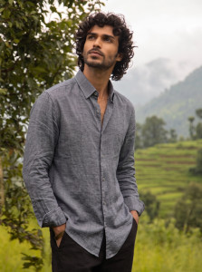 METRONAUT Men Solid Casual Grey Shirt