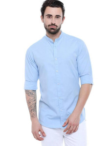 METRONAUT Men Solid Casual Light Blue Shirt