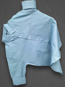 METRONAUT Men Solid Casual Light Blue Shirt
