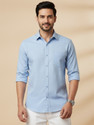 METRONAUT Men Solid Casual Light Blue Shirt