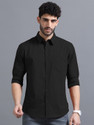 METRONAUT Men Solid Casual Black Shirt