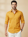 METRONAUT Men Solid Casual Yellow Shirt