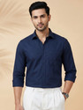 METRONAUT Men Solid Formal Dark Blue Shirt