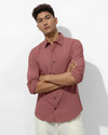 METRONAUT Men Solid Formal Pink Shirt