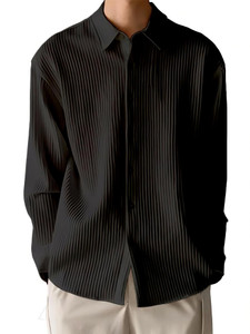 METRONAUT Men Striped Casual Black Shirt