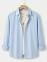 METRONAUT Men Striped Casual Light Blue White