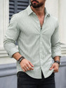 METRONAUT Men Striped Casual Light Green Shirt