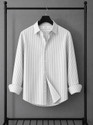 METRONAUT Men Striped Formal Grey Shirt